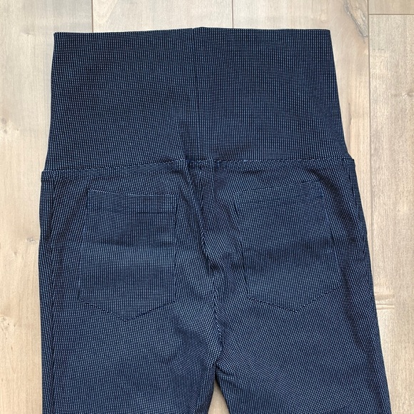 Blue dotted stretch maternity pants US size 4 - Picture 6 of 14